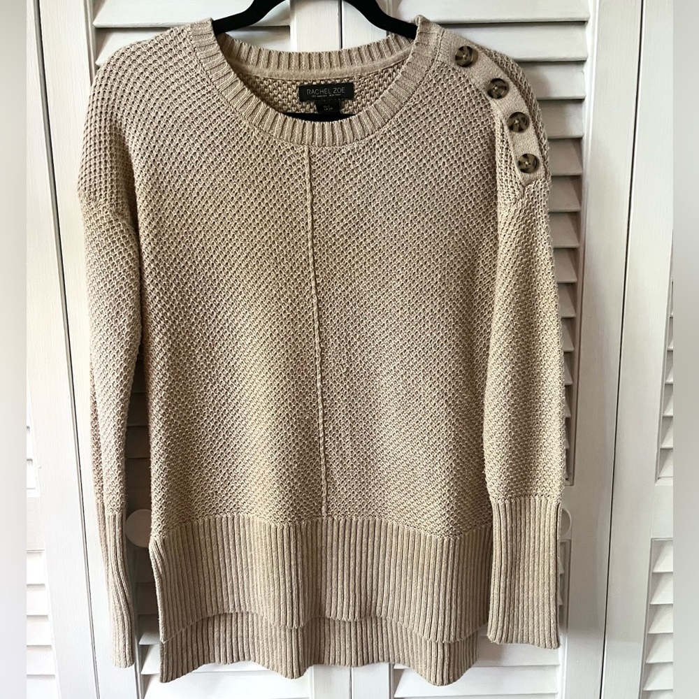 Rachel Zoe Knit Oatmeal High-Low Sweater